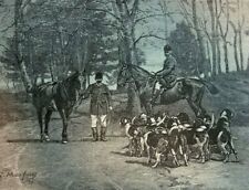 1886 Cross Country Horse Riding in America Riding to the Hounds illustrated picture