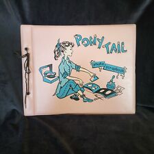 Vintage Bright Pink Ponytail Photo Scrapbook Vinyl Retro Mod MCM picture