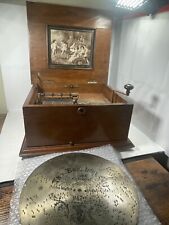 Antique Polyphon 1900s Music Box w/7 Music Box Metal Discs 11” Germany Works picture