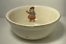 Rare Vintage 1941 Raggedy Ann and Andy Bowl By Crooksville Porcelain Gold Trim picture