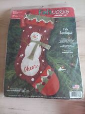 SNOWMAN CHEER Christmas Stocking kit DIMENSIONS 2005 8137 felt applique picture