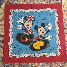 Vintage Disney Mickey & Minnie Mouse Bandanna Woronowicz Dancing On Records picture