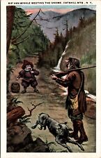 Rip Van Winkle Meeting The Gnome Catskill Mts NY Fantasy c1920s Vintage Postcard picture