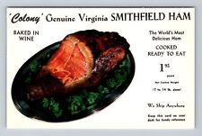 Norfolk VA-Virginia, Genuine Smithfield Ham, Bank of Commerce Vintage Postcard picture