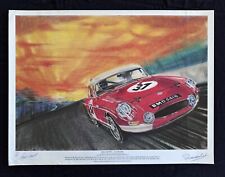 2x SIGNED MG MGB Dawn Le Mans 1964 Ltd Ed Print Paddy Hopkirk Rally Myke Carroll picture