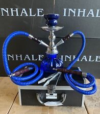INHALE®️10 INCH 2 HOSE AVALANCHE  SMALL PUMPKIN HOOKAH IN A HARD SUITCASE(BLUE) picture
