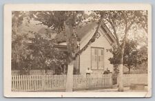 Postcard TX LaGrange RPPC Home Residence Front Yard Man Woman Gate Fence J4 picture