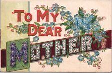 Vintage 1910s MOTHER'S DAY Large Letter Embossed Postcard 