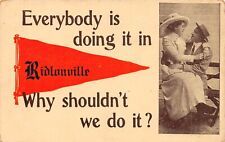 ROMANCE Everybody Is Doing It In Ridlonville Maine 1912 Pennant Postcard picture