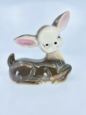 VTG Ceramic Deer Coin Bank - Pointy Ears and Eye lashes CUTE & RETRO picture