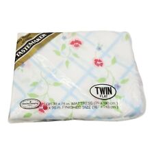 Vintage Tastemaker White Floral Muslin Twin Flat Sheet Made In USA New Sealed picture