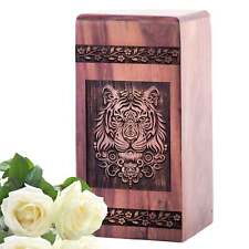 Tiger Cremation Wooden Urn - Unique Custom Funeral Urn for Adult Ashes picture