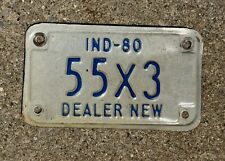 Vintage Dealer New Indiana Motorcycle License Plate 1980 picture