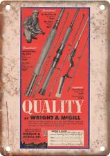Vintage Wright & Mcgill Fishing Ad Reproduction Metal Sign FF09 picture