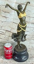 Lovely French Art Nouveau Woman Figural Bronze Wax Seal Sculpture Statue Gift picture
