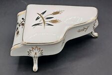 Vintage 1950's Piano Trinket Box w/ Lid & Gold Three-Legged Grand Piano Shaped picture