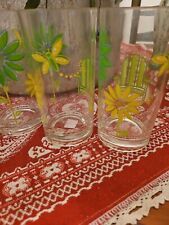 VINTAGE ACRYLIC DRINKING GLASSES set Of 4.  Summer, Flower, Butterfly picture