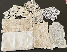 FLAWED Lot of 8 Vintage Handcrafted Doilies & Table Runner. All having issues * picture