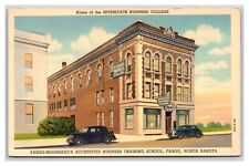Interstate Business College Building Fargo North Dakota ND Linen Postcard W6 picture