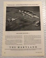 Vintage 1939 The Maryland Insurance Print Ad - Full Page - One More Redskin picture