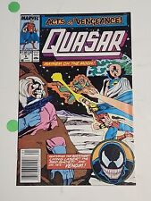Quasar #6 - (1990) First Appearance of Venom outside of Spider-Man. Newsstand picture