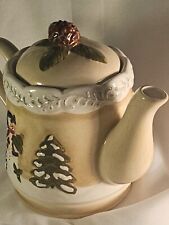 Vintage Mercuries China ceramic teapot cottage whimsy country decorative holiday picture
