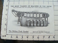 Original Vintage AD SHEET: 1800's The Britton Fruit Grader Rochester NY picture