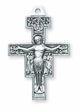 HMHReligious Sterling Silver Large 1 5/8 Inch San Damiano Cross Crucifix Medal P picture