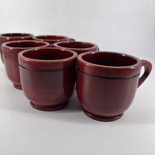 Hand Crafted Solid Mahagony Wood Wooden Coffee Cups Teacups Vintage MCM Set of 6 picture