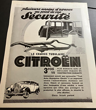 1933 Citroen 15cv Tubular Chassis - Vintage Original French Print Ad / Wall Art picture