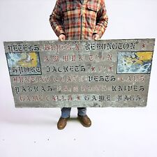 Early 1900s Sporting Goods Store Hand Painted Metal Trade Sign Remington Peter's picture