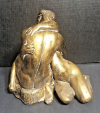 Lovers Kissing Sculpture Bronze Ceramic. picture