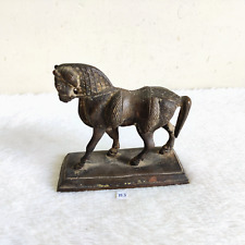 19c Vintage Handcrafted Brass Royal Horse Statue Rich Patina Collectible 153 picture