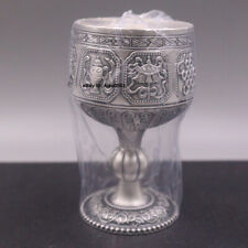 Solid 999 Fine Silver Wine Cup Ancient Style Drinking Cup With Good Luck Pattern picture