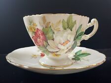 Hammersley & Co. Red and White Peony Flowers Bone China Cup and Saucer picture