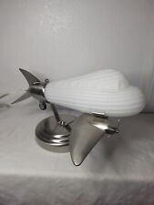 Airplane Table Lamp Vintage Aviation Frosted Glass Chrome Retro Desk Light picture