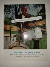 Edmund Thigpen Oscar Peterson Trio Ludwig Drums early 60s 8x11 Magazine Ad picture