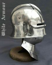 Combat Kettle Hat Helmet With Bevor Custom Medieval HNB 16 Gg Steel Christmas picture