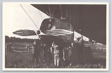 Postcard Airship Dirigible Engine with ground crew picture