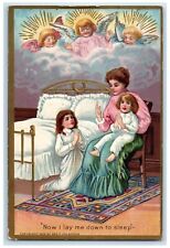 1909 Mother And Daughter Angels Embossed Freeport Illinois IL Antique Postcard picture