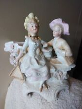 Antique French Porcelain Figurine Courting Pair Planter Sweet Young PR. As-Found picture