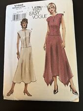Vogue Pattern 7846 Loose Topstitched Low Waisted Dress Handkerchief Hem Sz 14-16 picture