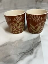 STARBUCKS 2013 ESPRESSO CUP BROWN BAMBOO PATTERN 3 OZ SET OF 2 picture