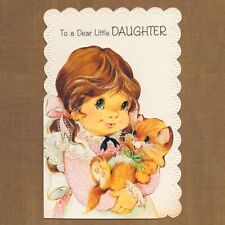 Unused Vintage 1981 AMERICAN GREETINGS BIRTHDAY Card FOR DAUGHTER, Girl Kitten picture