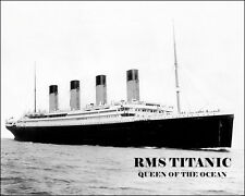 Titanic Photo 8X10 - 1912 RMS Queen Of The Ocean B&W picture