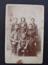 Early Immigrant American Family, Antique Cabinet Card Photograph 1890's picture