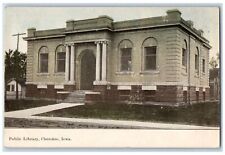Cherokee Iowa IA Postcard Public Library Building Exterior Scene 1908 Antique picture