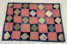 Antique Vintage Table Topper, Doll Quilt, Sm. Squares & Triangles, Early Calicos picture