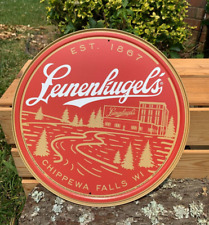 Leinenkugels Beer Sign Brewing Company Chippewa Metal Tin Vintage Garage Rustic picture