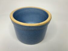 Vintage Blue Stoneware Crock or Planter, 4